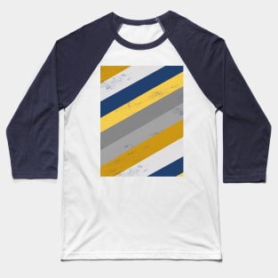 Navy, Mustard and Grey Stripes Baseball T-Shirt